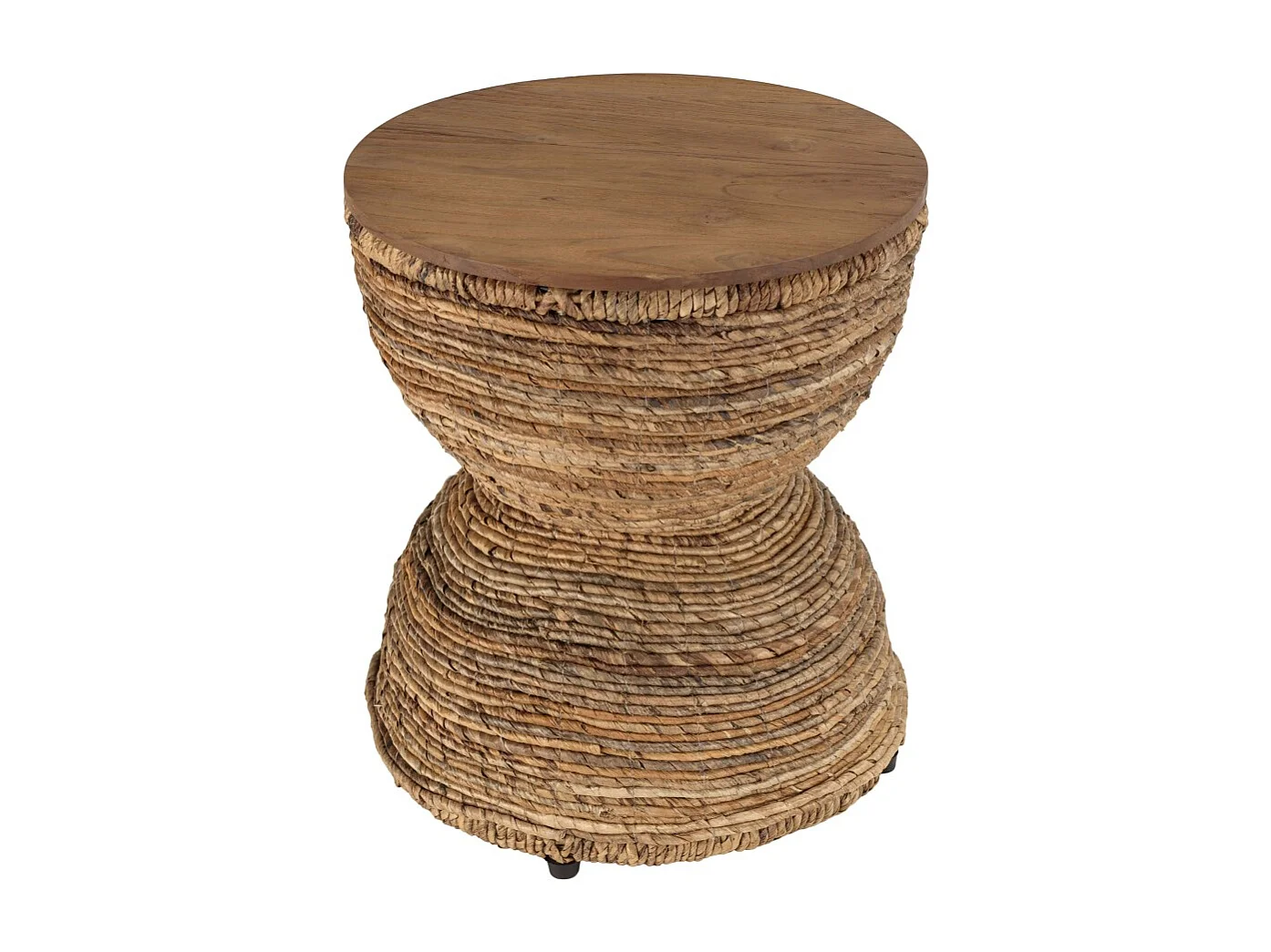 SIXTINE - Tabouret assise en bois de teck recyclé