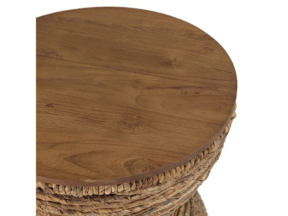 SIXTINE - Tabouret assise en bois de teck recyclé