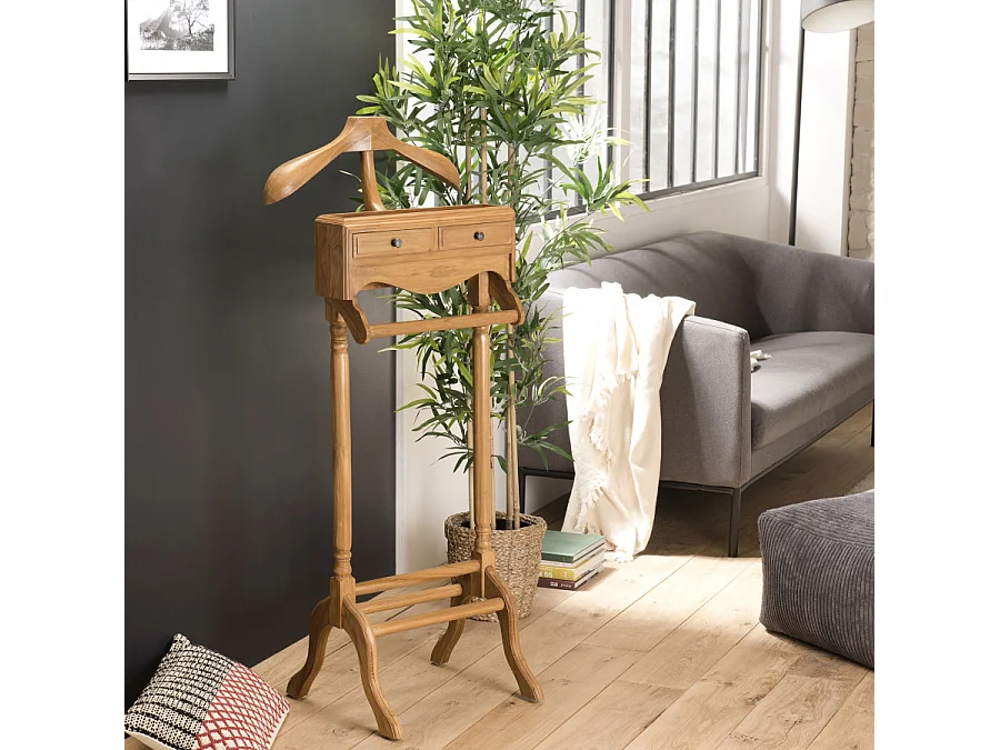 AYAN - Valet de chambre bois Teck marron