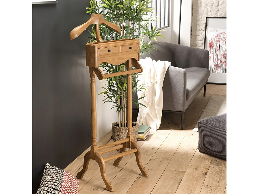 AYAN - Valet de chambre bois Teck marron