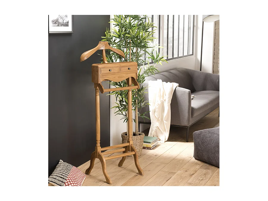 AYAN - Valet de chambre bois Teck marron