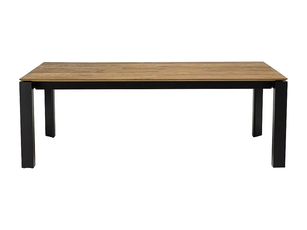 MAXENCE - Table à manger rect. ext 220/320cm bois teck recyclé
