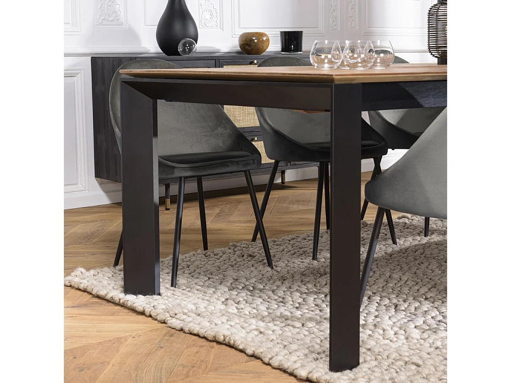 MAXENCE - Table à manger rect. ext 220/320cm bois teck recyclé