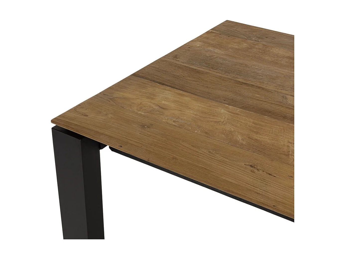 MAXENCE - Table à manger rect. ext 220/320cm bois teck recyclé