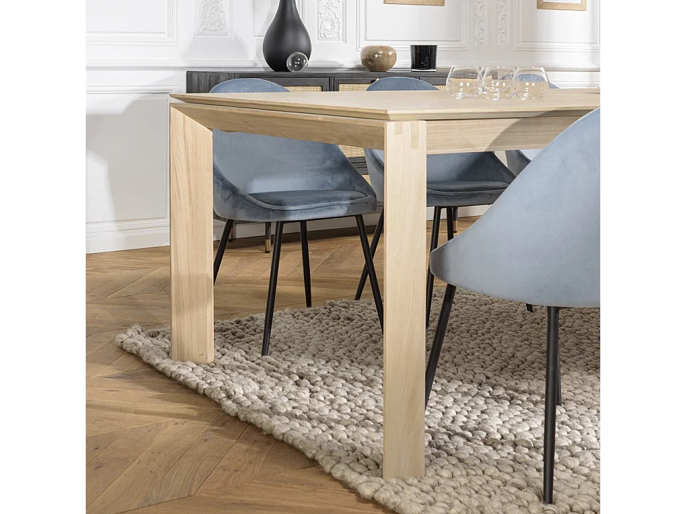 MAXENCE - Table à manger rectangulaire extensible 220/320cm bois chêne
