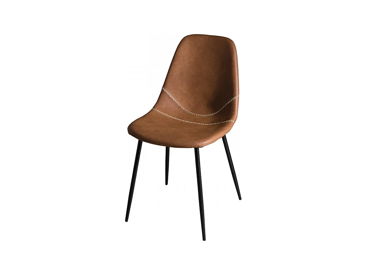 TOM - Lot de 2 chaises JOHN marrons