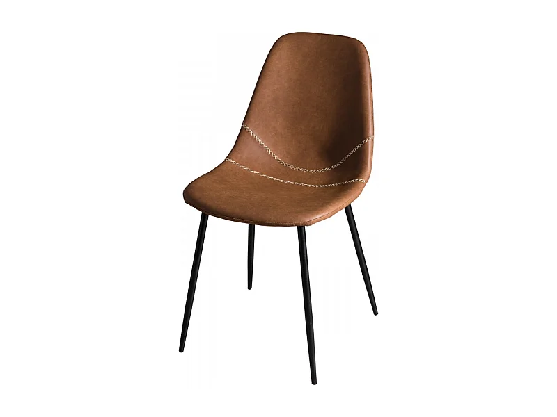 TOM - Lot de 2 chaises JOHN marrons