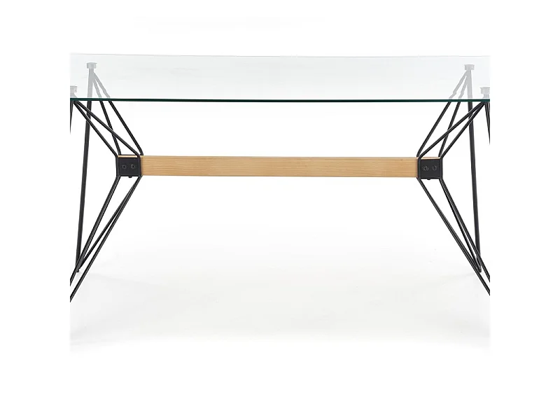 Table à manger rectangulaire 160 x 80 x 75 cm - Transparent/Noir