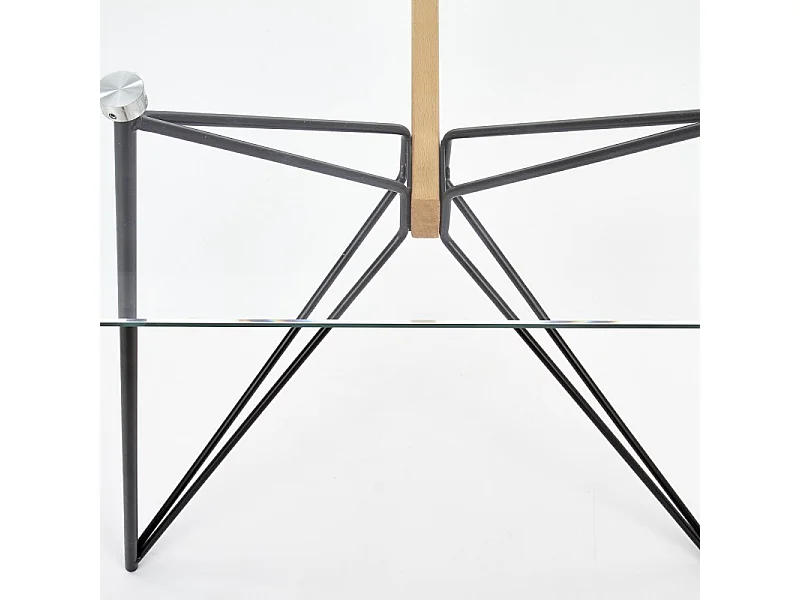 Table à manger rectangulaire 160 x 80 x 75 cm - Transparent/Noir