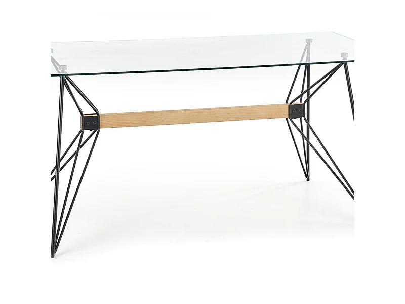 Table à manger rectangulaire 160 x 80 x 75 cm - Transparent/Noir