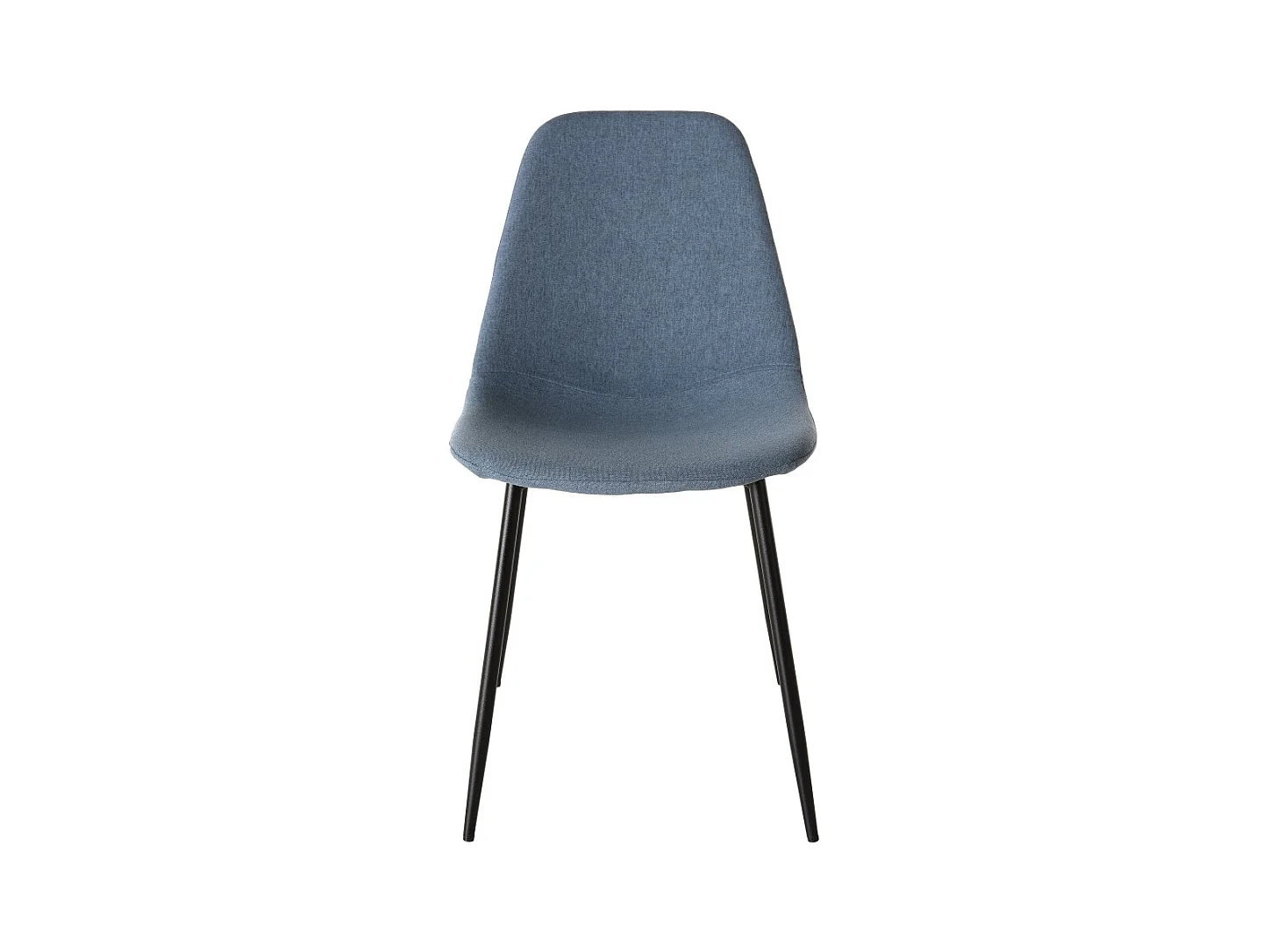 TOM - Lot de 2 chaises tissu bleu pieds métal noirs