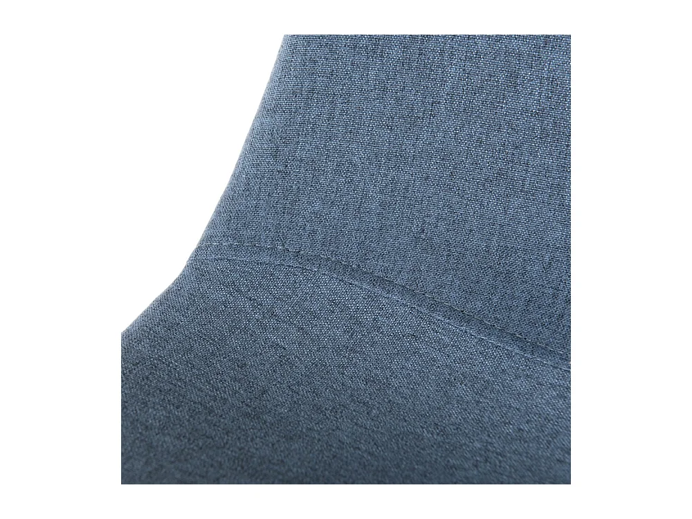 TOM - Lot de 2 chaises tissu bleu pieds métal noirs