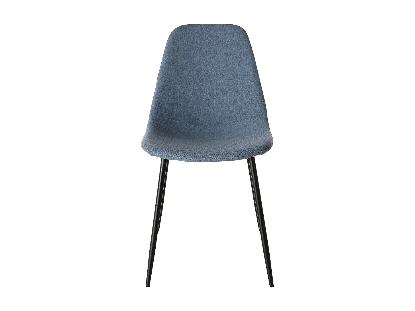 TOM - Lot de 2 chaises tissu bleu pieds métal noirs