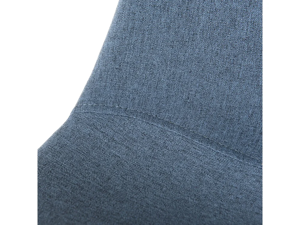 TOM - Lot de 2 chaises tissu bleu pieds métal noirs