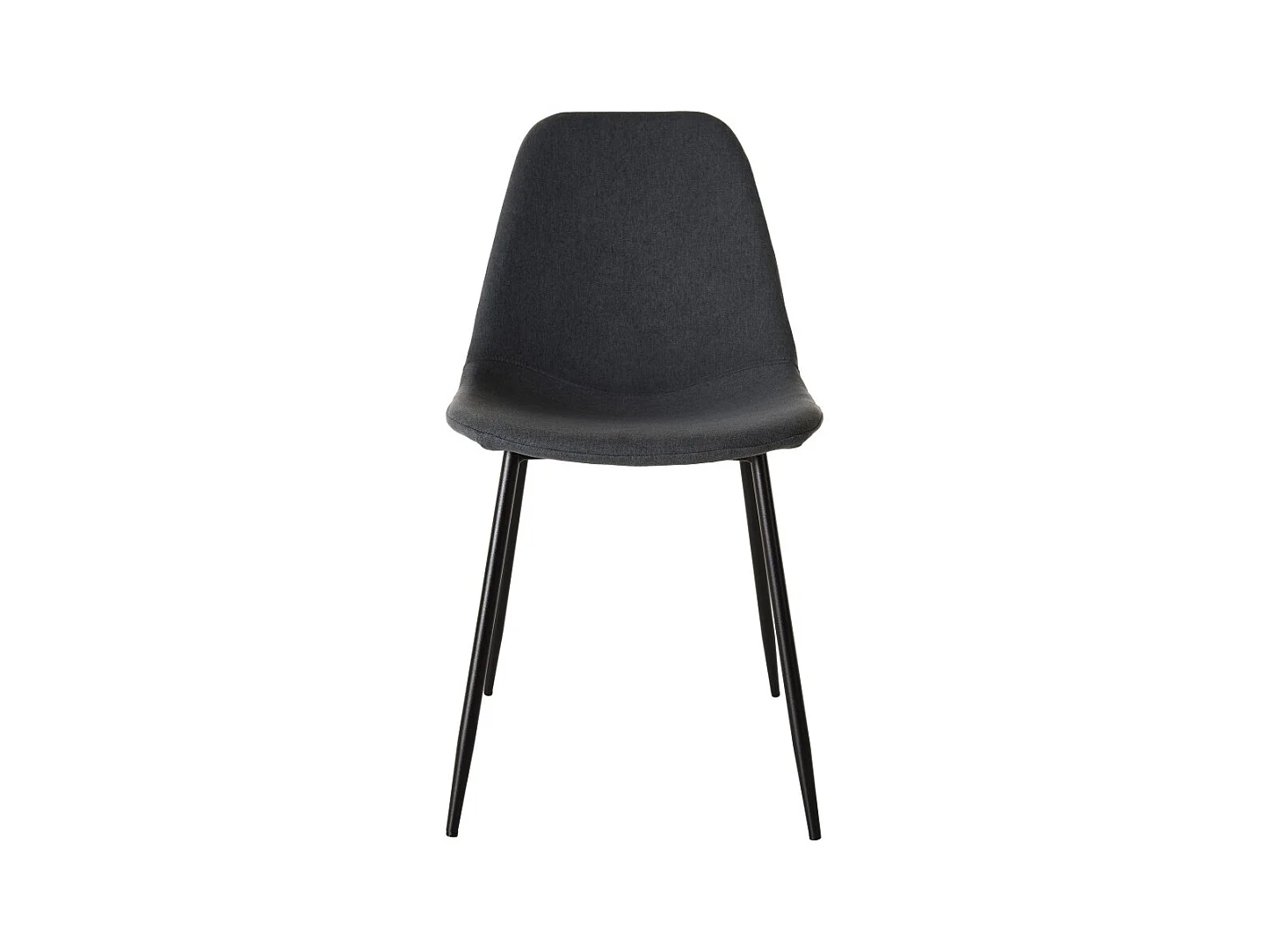 TOM - Lot de 2 chaises tissu gris pieds métal noir