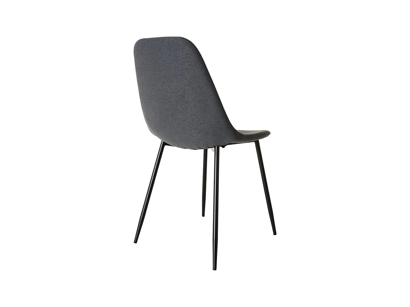 TOM - Lot de 2 chaises tissu gris pieds métal noir