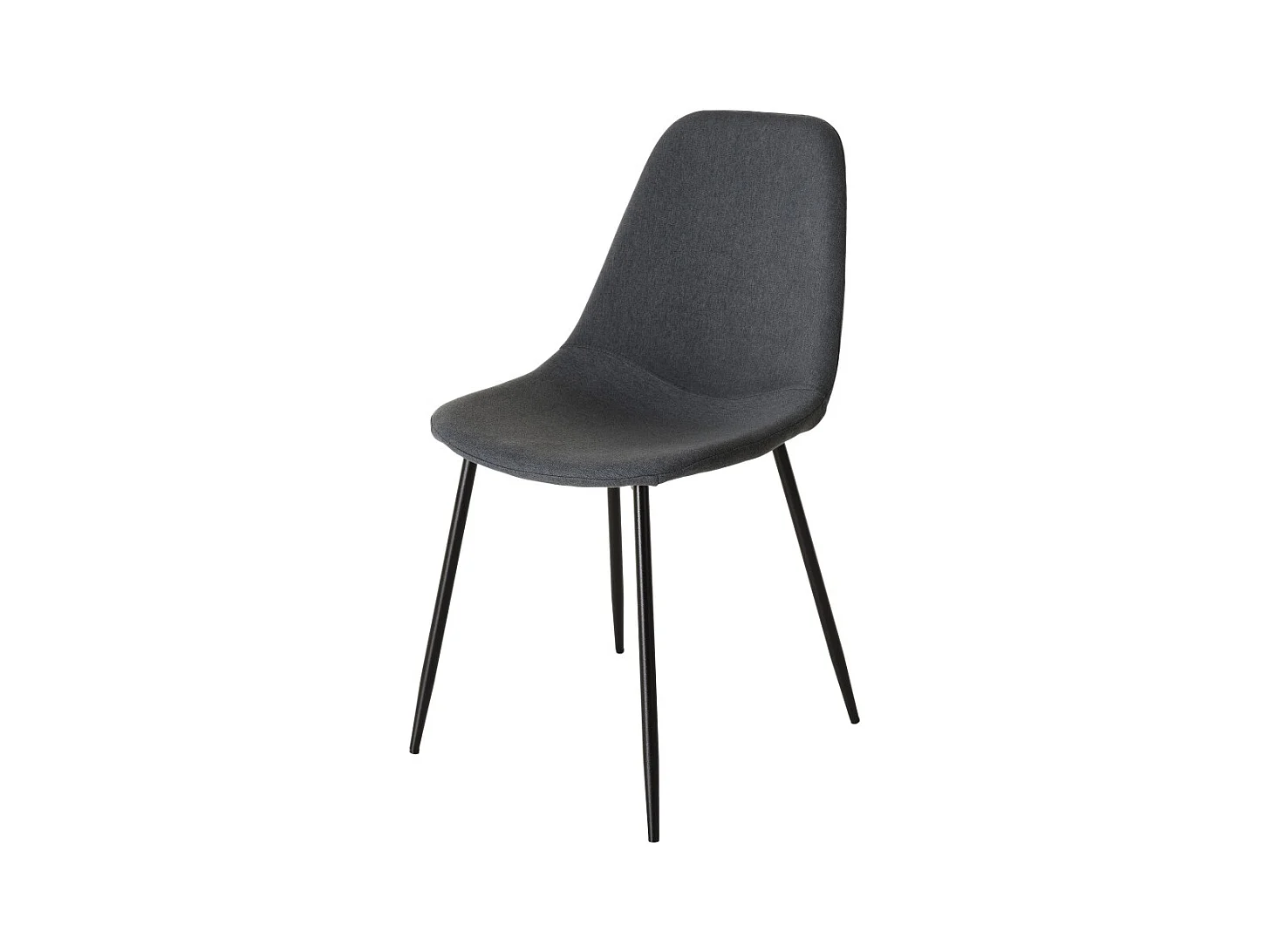 TOM - Lot de 2 chaises tissu gris pieds métal noir