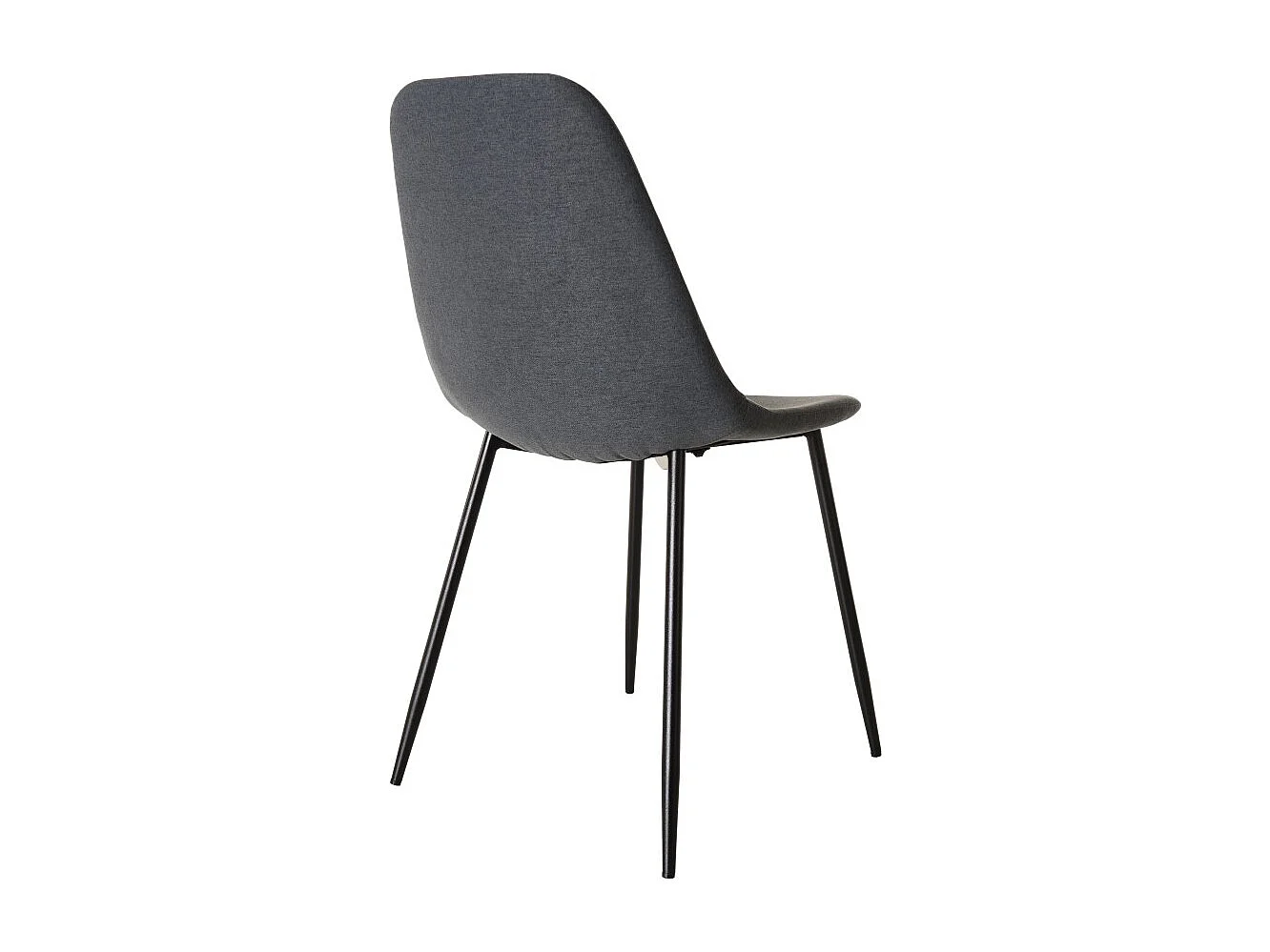 TOM - Lot de 2 chaises tissu gris pieds métal noir