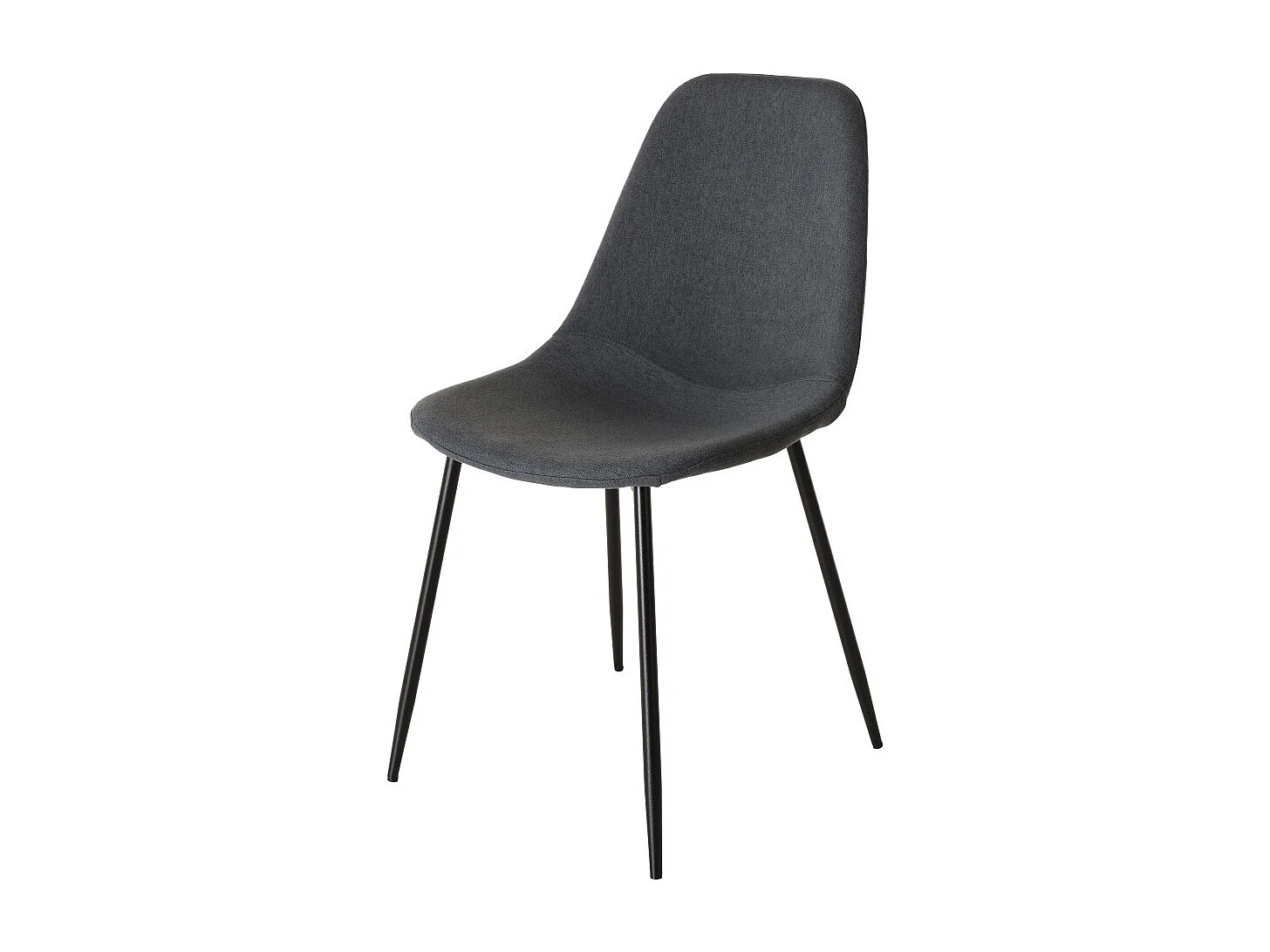 TOM - Lot de 2 chaises tissu gris pieds métal noir