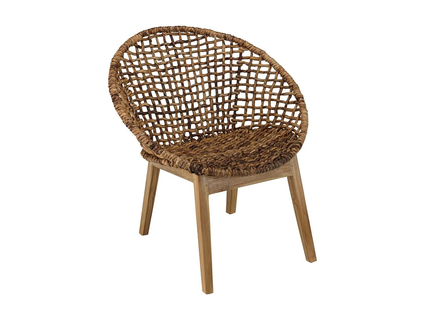 SIXTINE - Fauteuil dossier arrondi assise en rotin