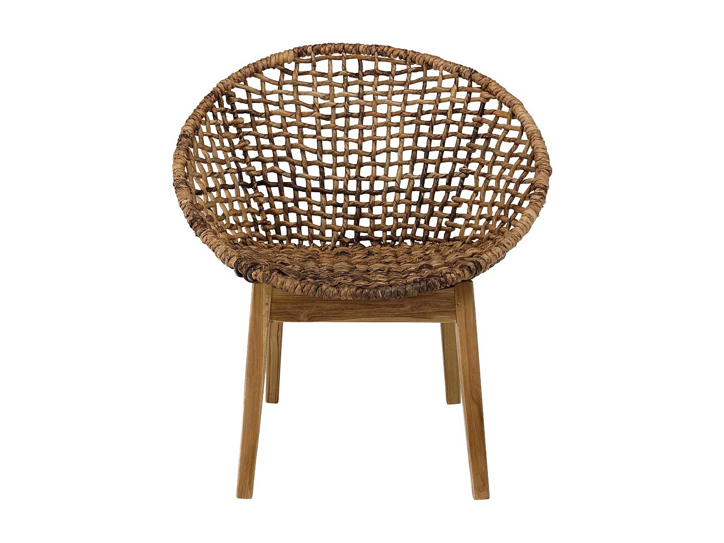 SIXTINE - Fauteuil dossier arrondi assise en rotin