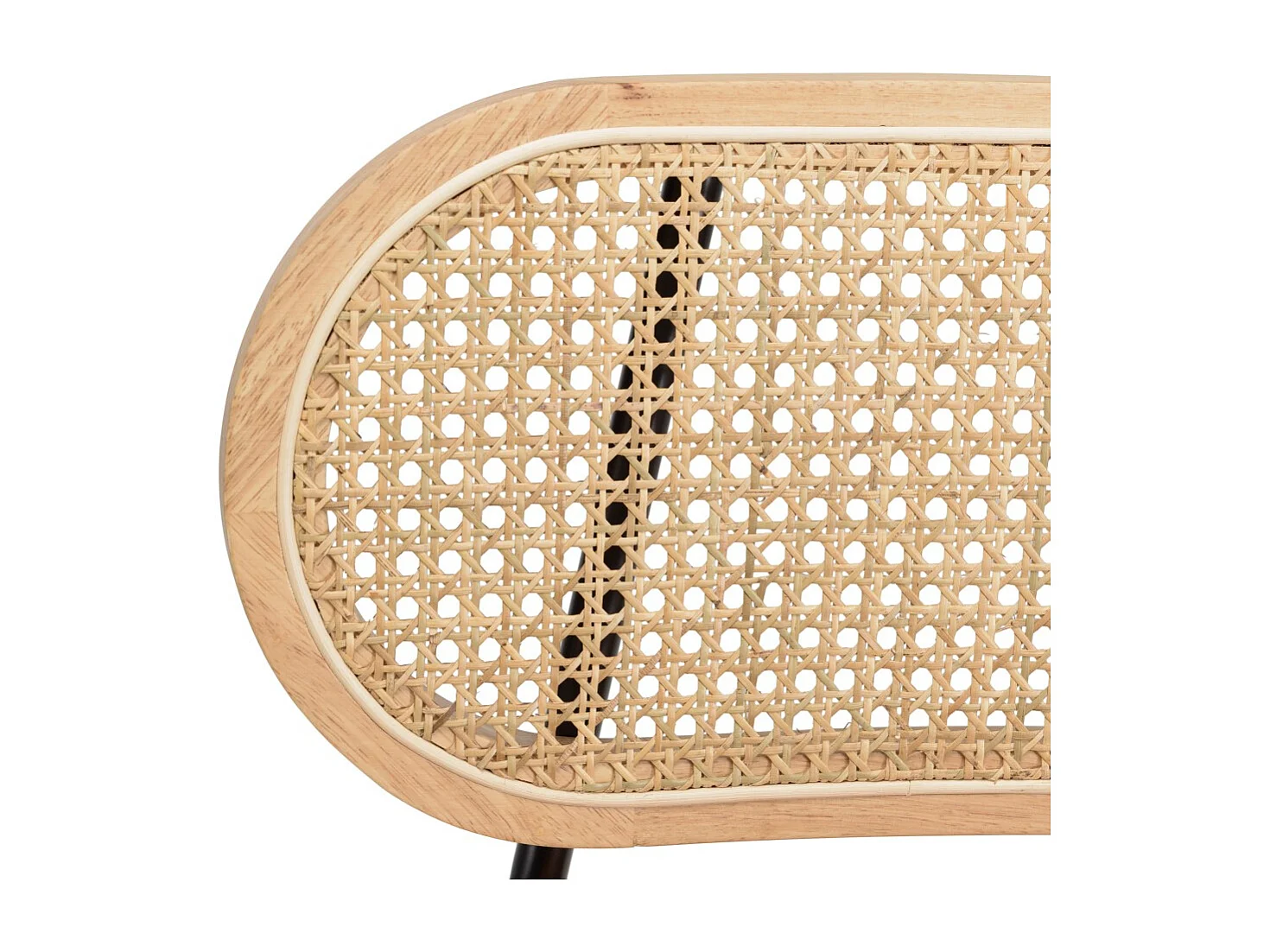 AGATHE - Lot de 2 chaises dossier rotin assise velours orange