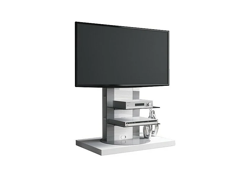 Meuble TV design rotatif 126 x 90 x 59 cm - Blanc