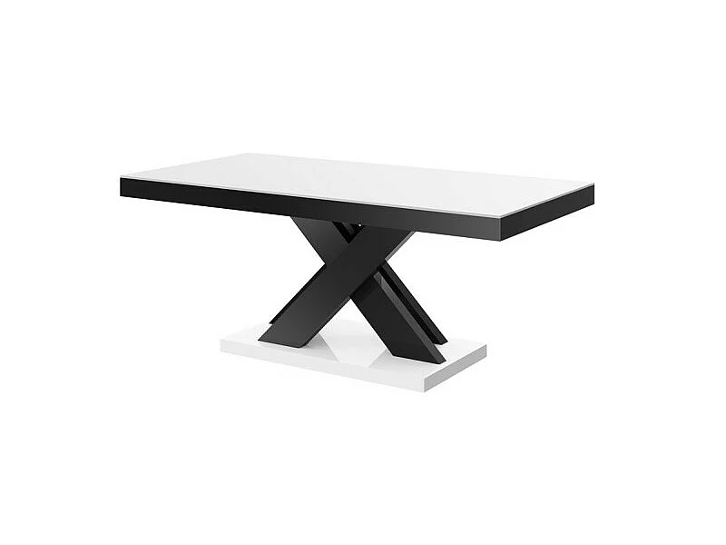 Table basse design 120 cm x 60 cm x 49 cm - Blanc/Noir