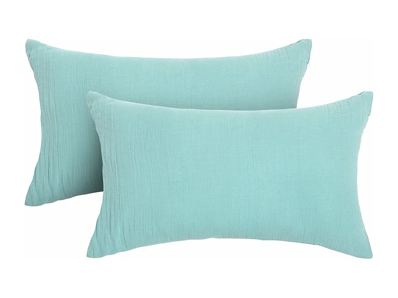 Lot de 2 coussins 100% gaze de coton 30x50cm