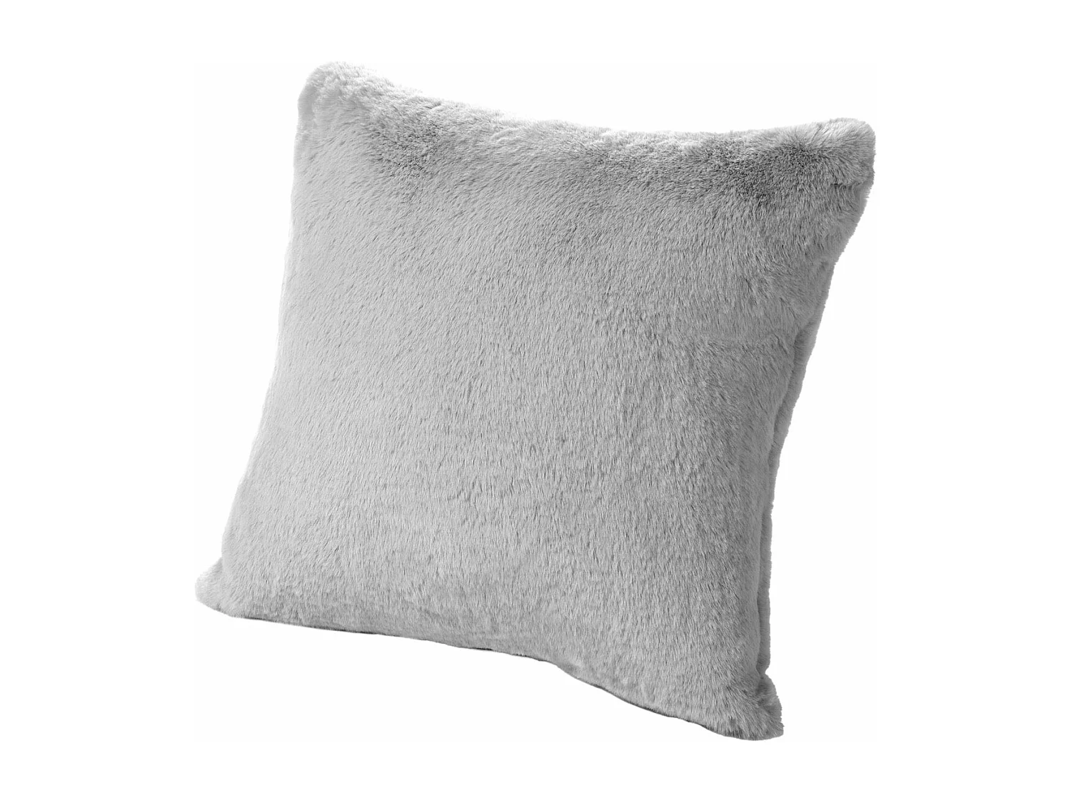 Lot de 2 coussins en fausse fourrure grise 59x59cm