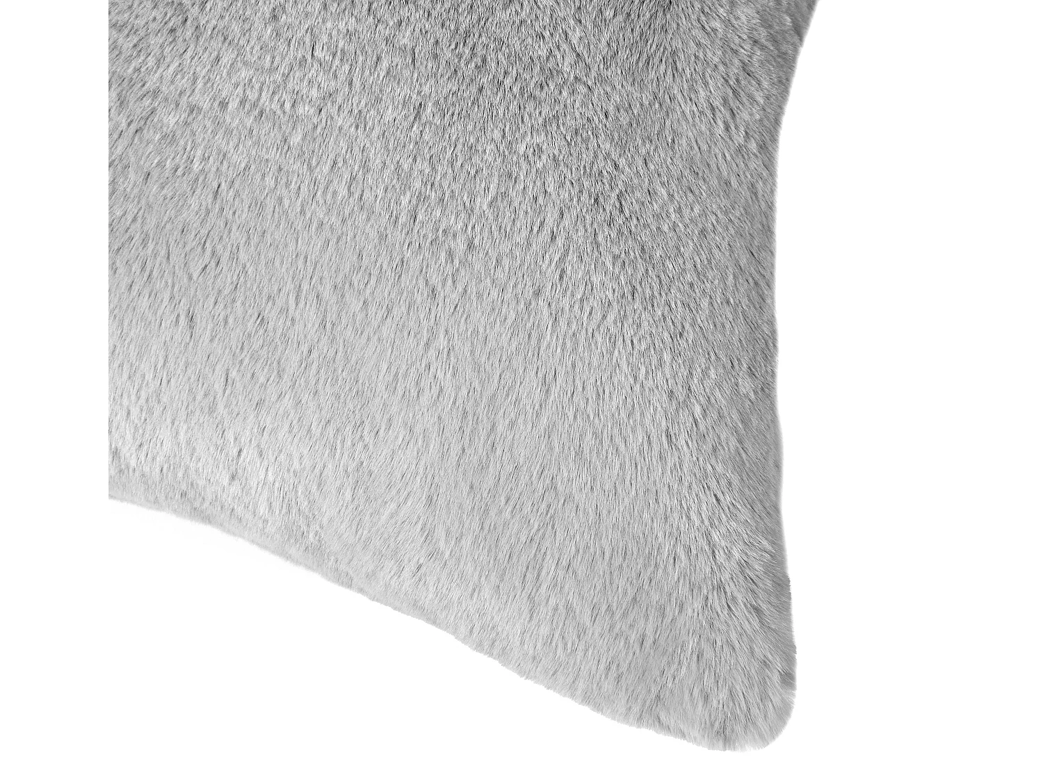 Lot de 2 coussins en fausse fourrure grise 59x59cm