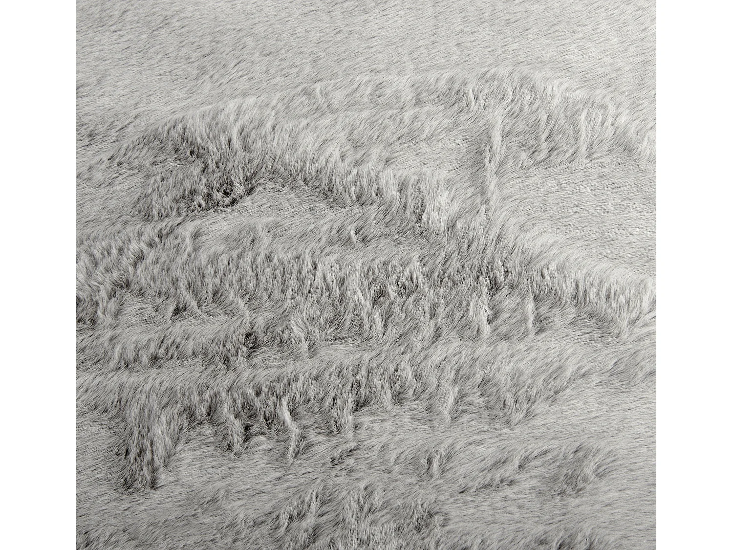 Lot de 2 coussins en fausse fourrure grise 59x59cm