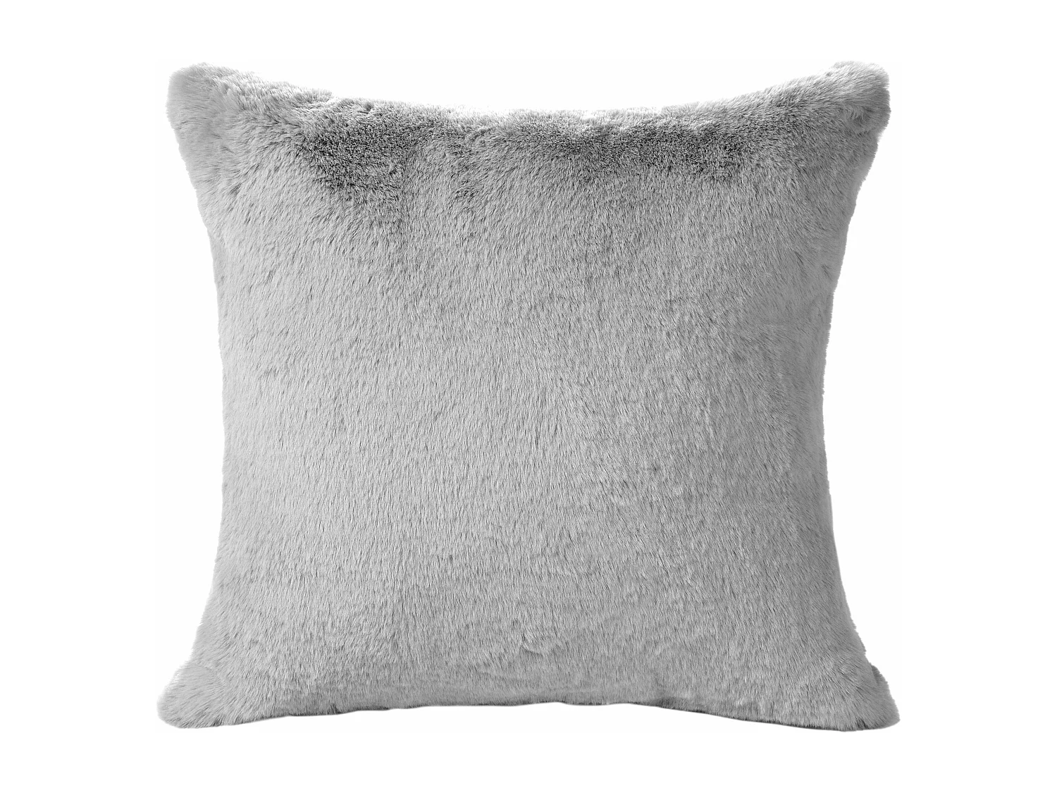 Lot de 2 coussins en fausse fourrure grise 59x59cm