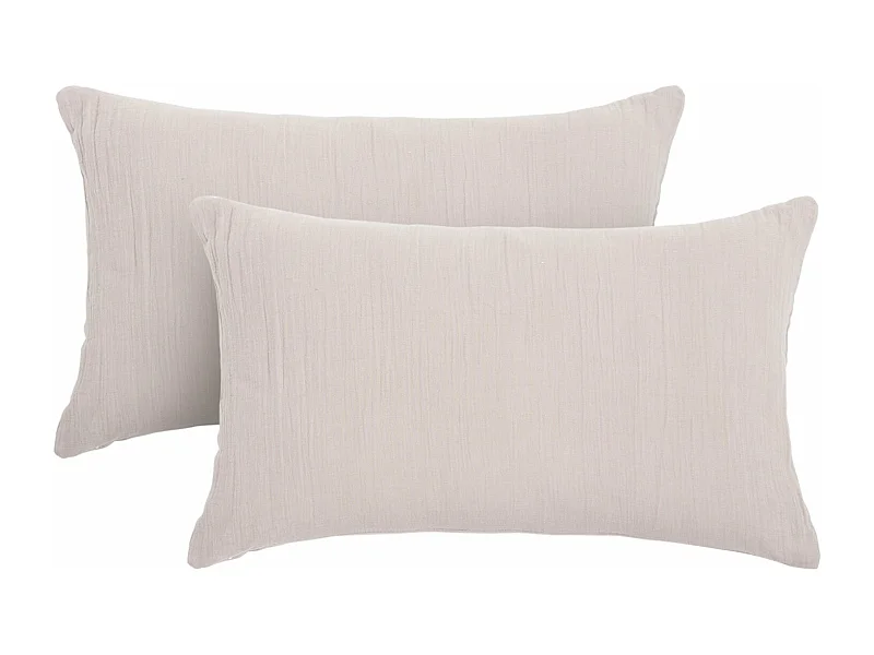Lot de 2 coussins 100% gaze de coton 30x50cm