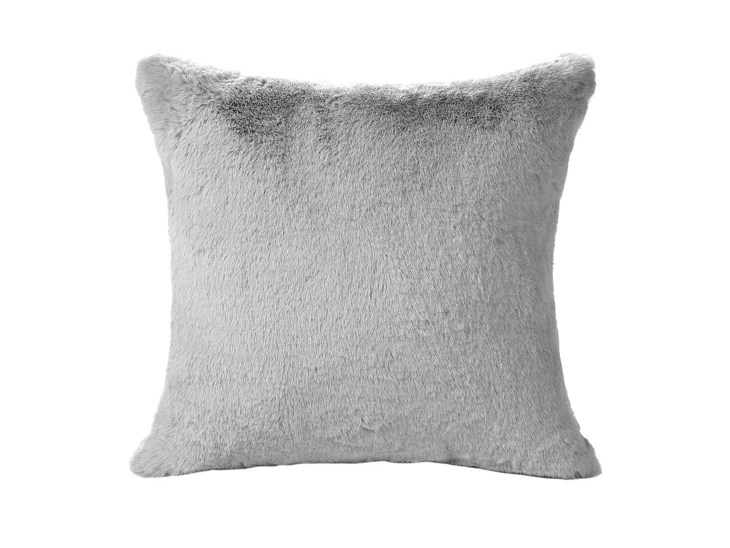 Lot de 2 coussins en fausse fourrure grise 45x45cm