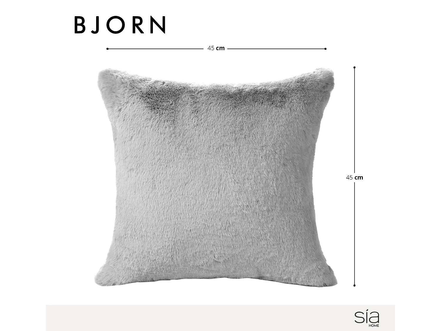 Lot de 2 coussins en fausse fourrure grise 45x45cm