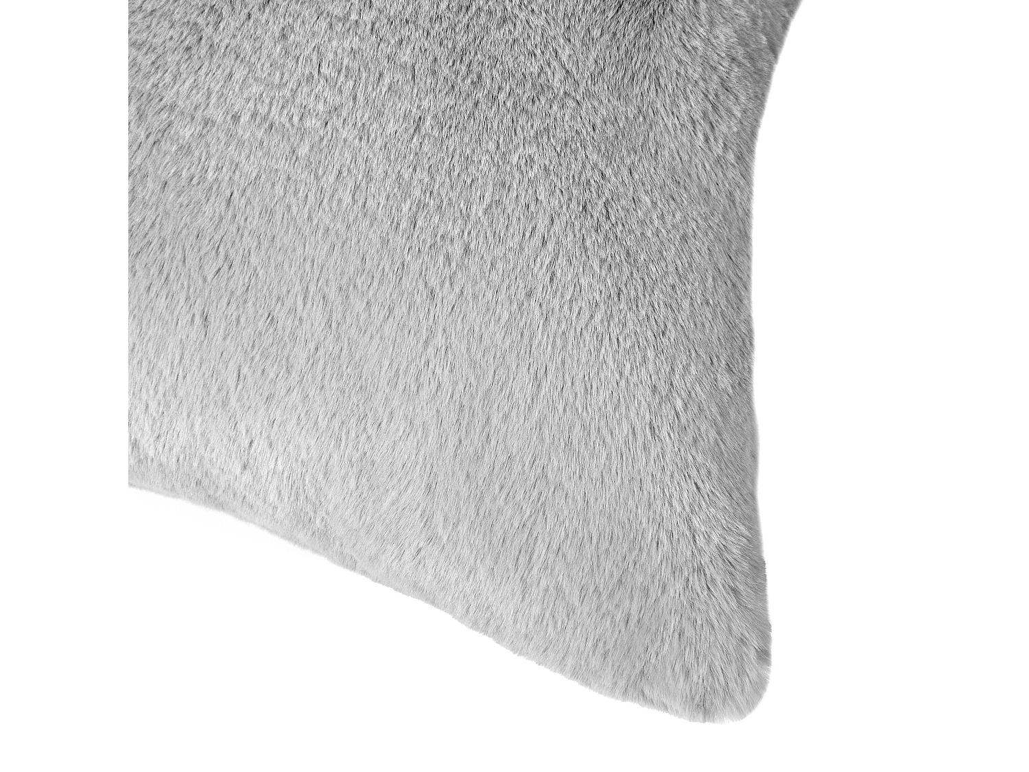 Lot de 2 coussins en fausse fourrure grise 45x45cm