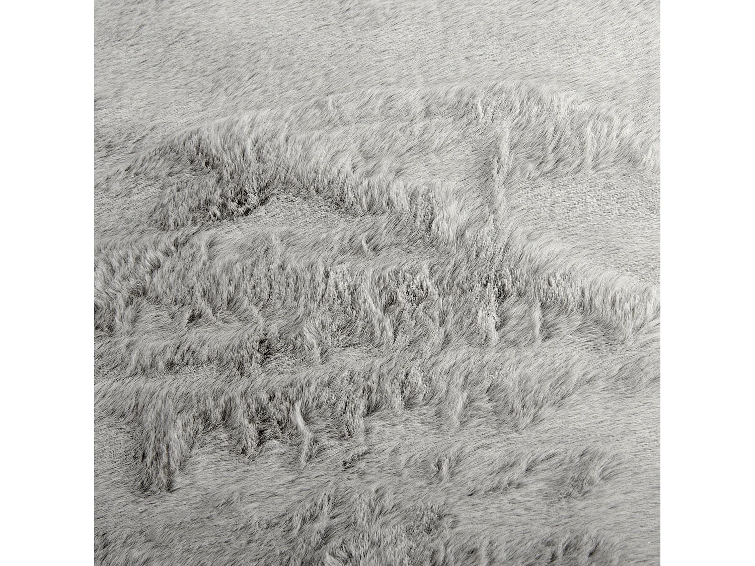 Lot de 2 coussins en fausse fourrure grise 45x45cm