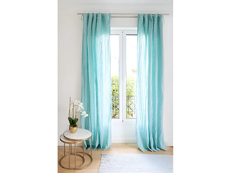 Lot de 2 rideaux 100% gaze de coton 140x260cm