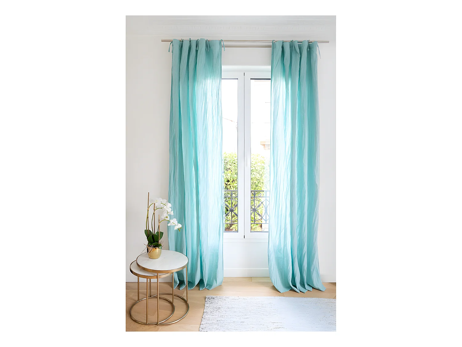 Lot de 2 rideaux 100% gaze de coton 140x260cm