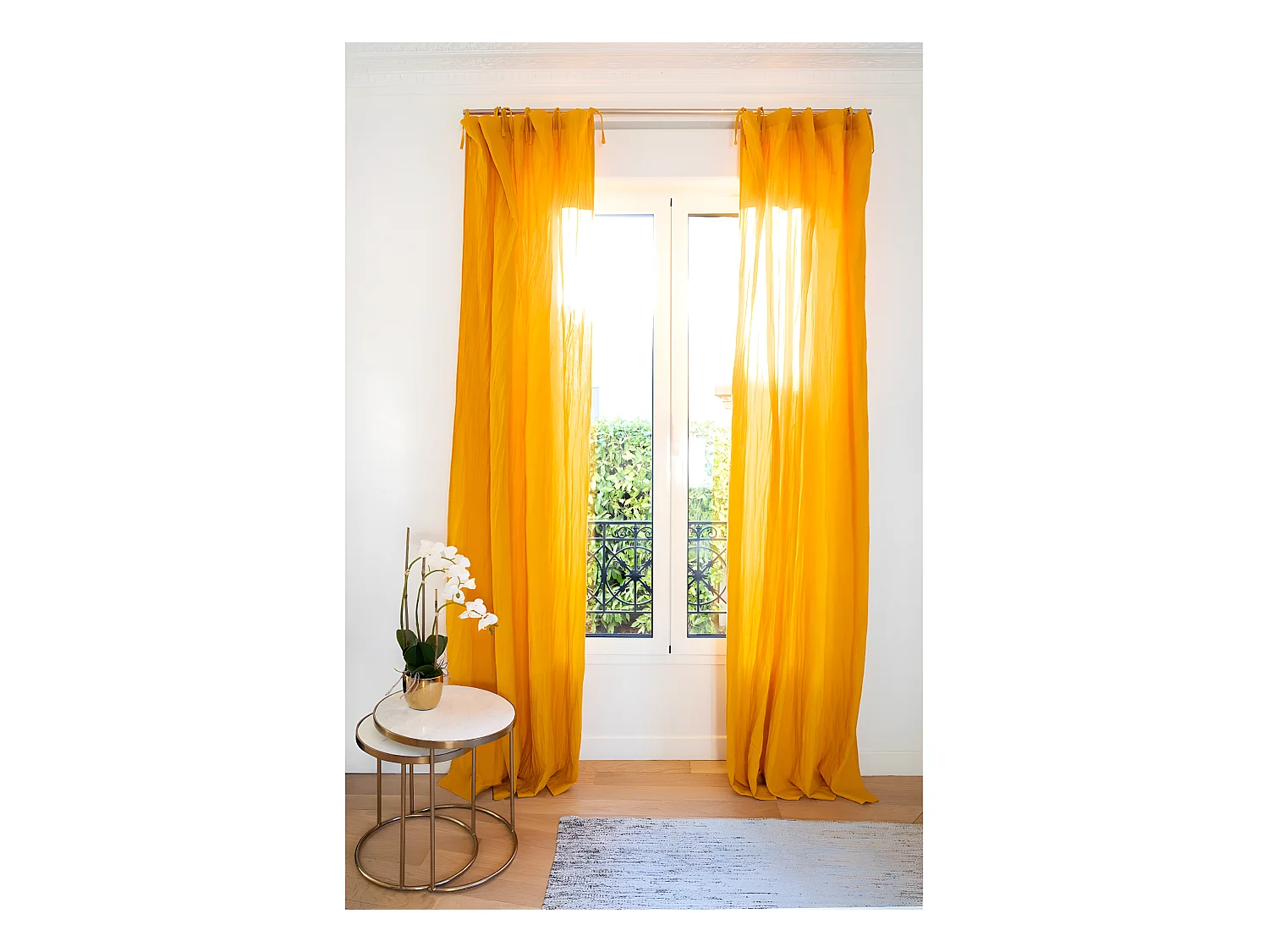 Lot de 2 rideaux 100% gaze de coton 140x260cm