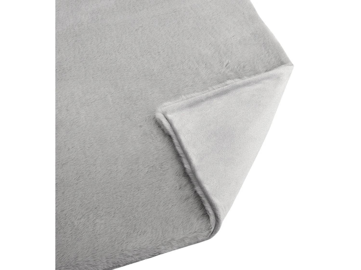 Jeté de canapé en fausse fourrure grise 125x150cm