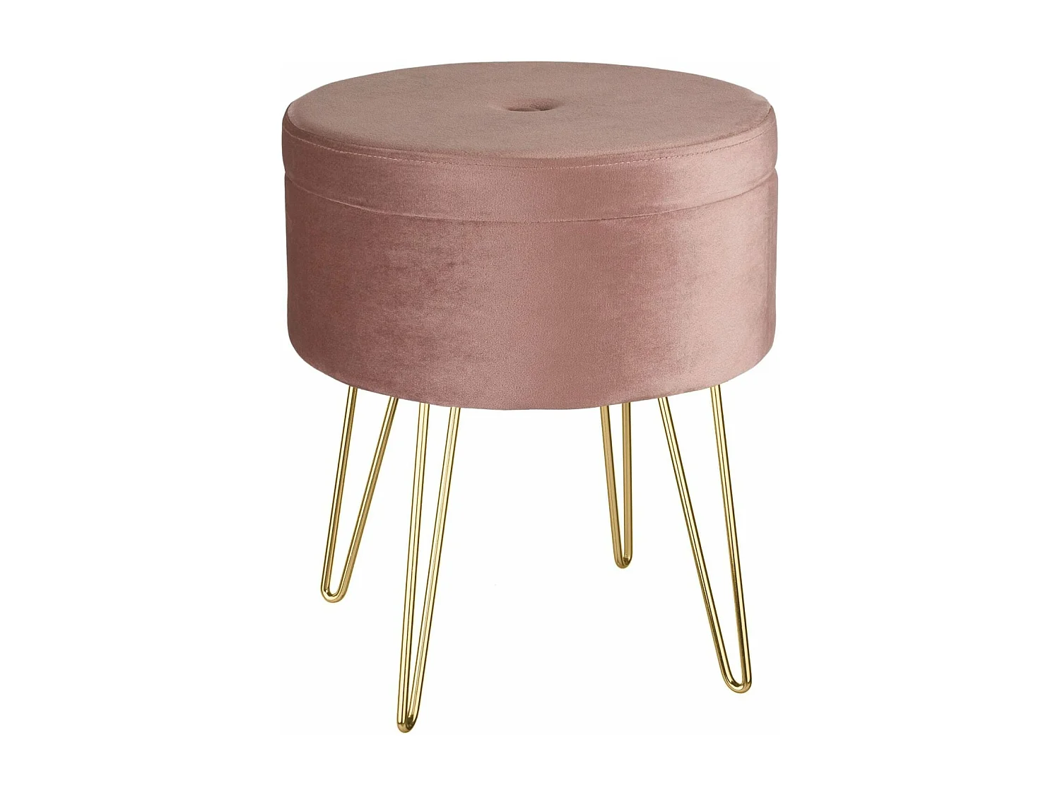 Sgabello ottomano con contenitore, tavolino effetto velluto rosa 08_0000305