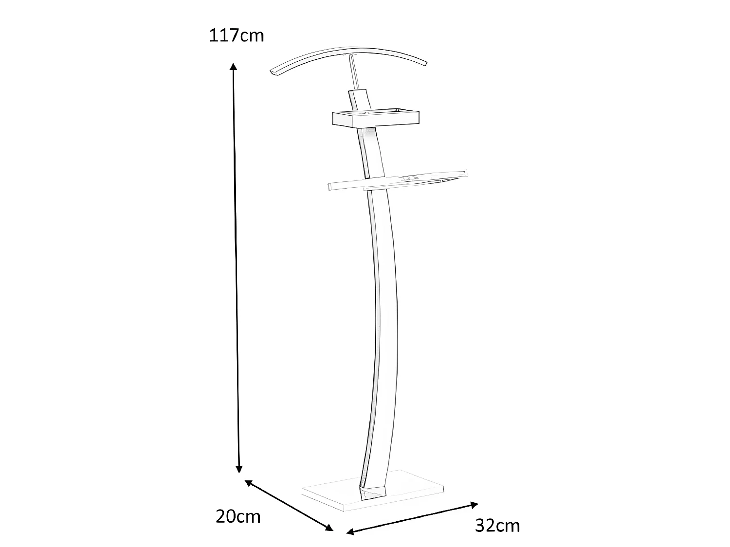 Valet de chambre design 32 x 20 x 117 cm - Wengé