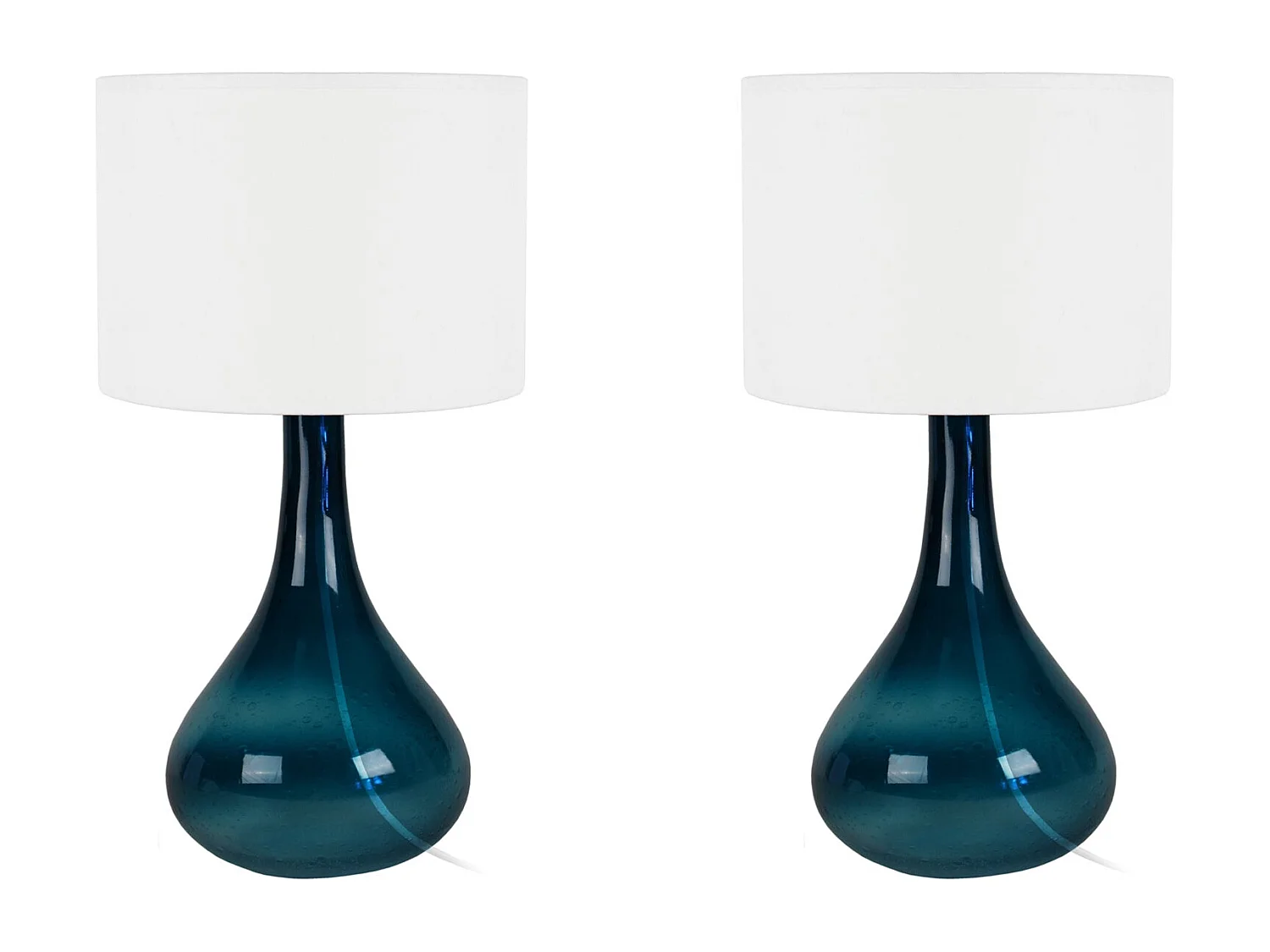 Pair de Lampes de chevet bouteille verre  vert 34 cm.