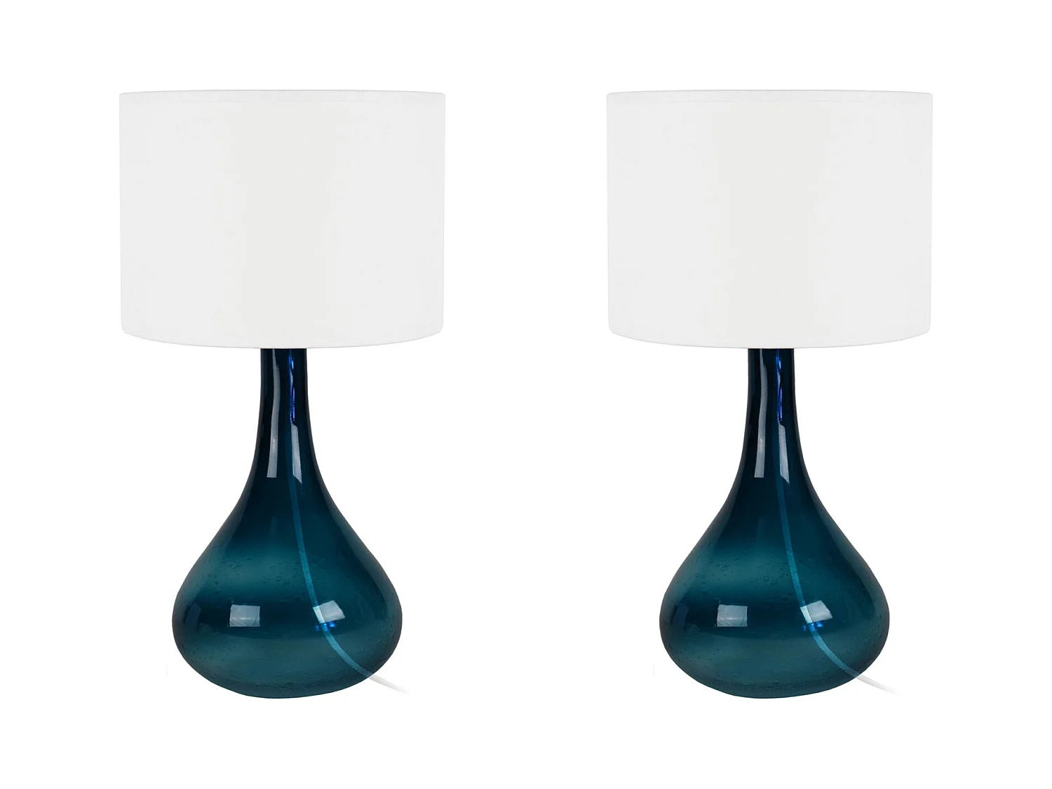 Pair de Lampes de chevet bouteille verre  vert 34 cm.