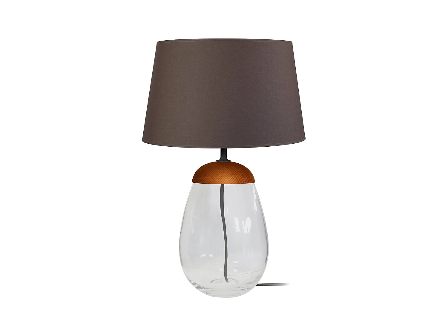 Lampe a Poser TOSEL ,verre,Transparent, H46xD30xP 30cm