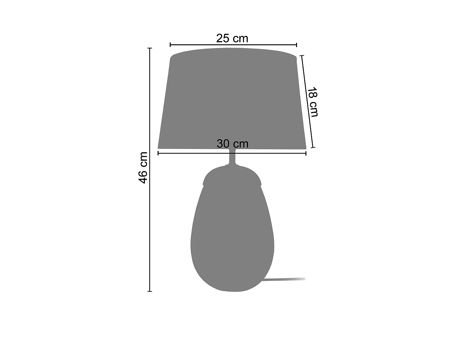 Abajur TOSEL MIDGARD tecido tripé branco D22 x  H41  cm