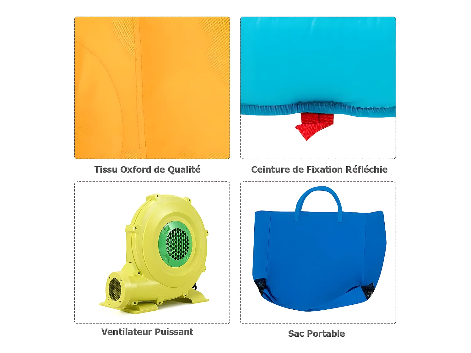 5 en 1 Château Gonflable Enfants avec Toboggan Double