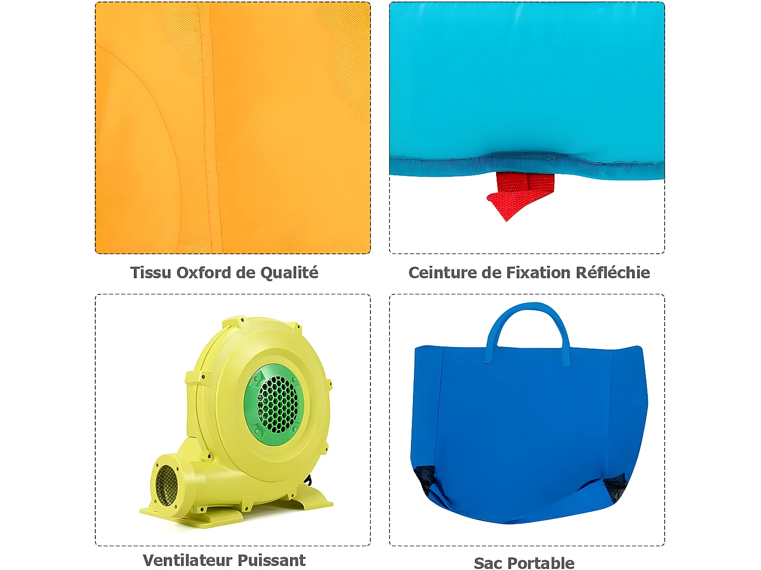 5 en 1 Château Gonflable Enfants avec Toboggan Double